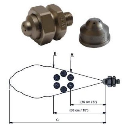 Pressure principle pneumatic nozzle – full cone 60°