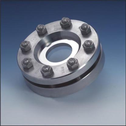 Sight-glass built into base- and cover flange